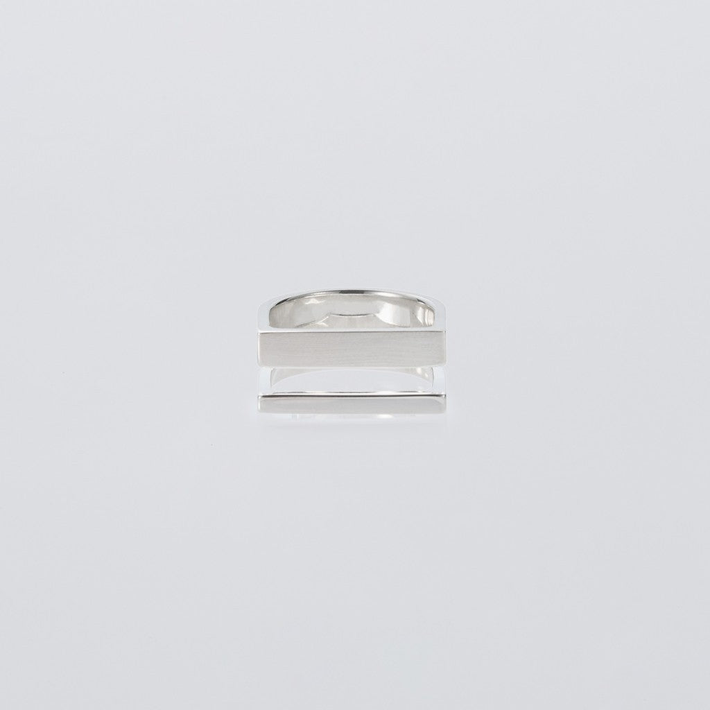 Different Width Ring with Hair Line #SILVER [XOR123]