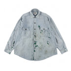 PAINT STAINED CHAMBRAY SHIRT, VENT HOLES #AGED INDIGO [BW252-PSCSV]