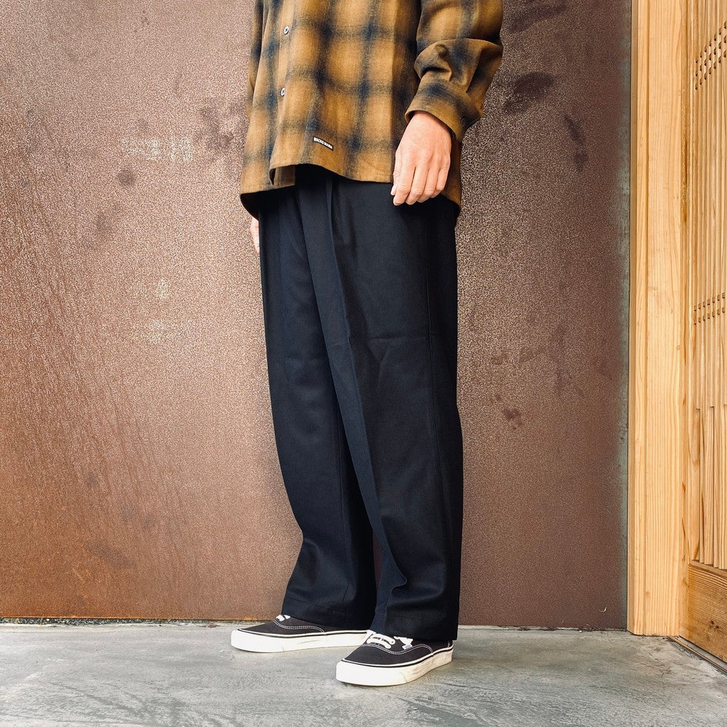 DOUBLE PLEATED WOOL TROUSERS ( TYPE-1 ) #BLACK [26FW-WMP-PT03]