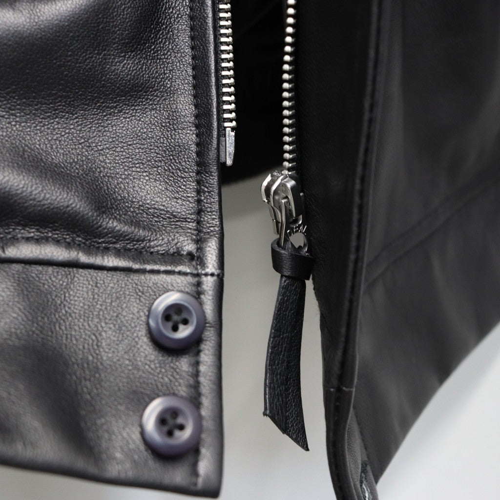 LEATHER DERBY JACKET #BLACK [tc25f001]