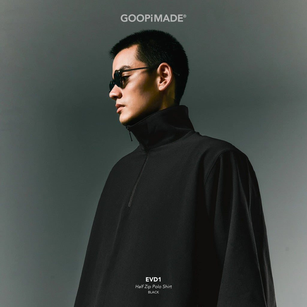 EVD1 Half Zip Polo Shirt #Black [GOOPI-26AW-SEP-02]