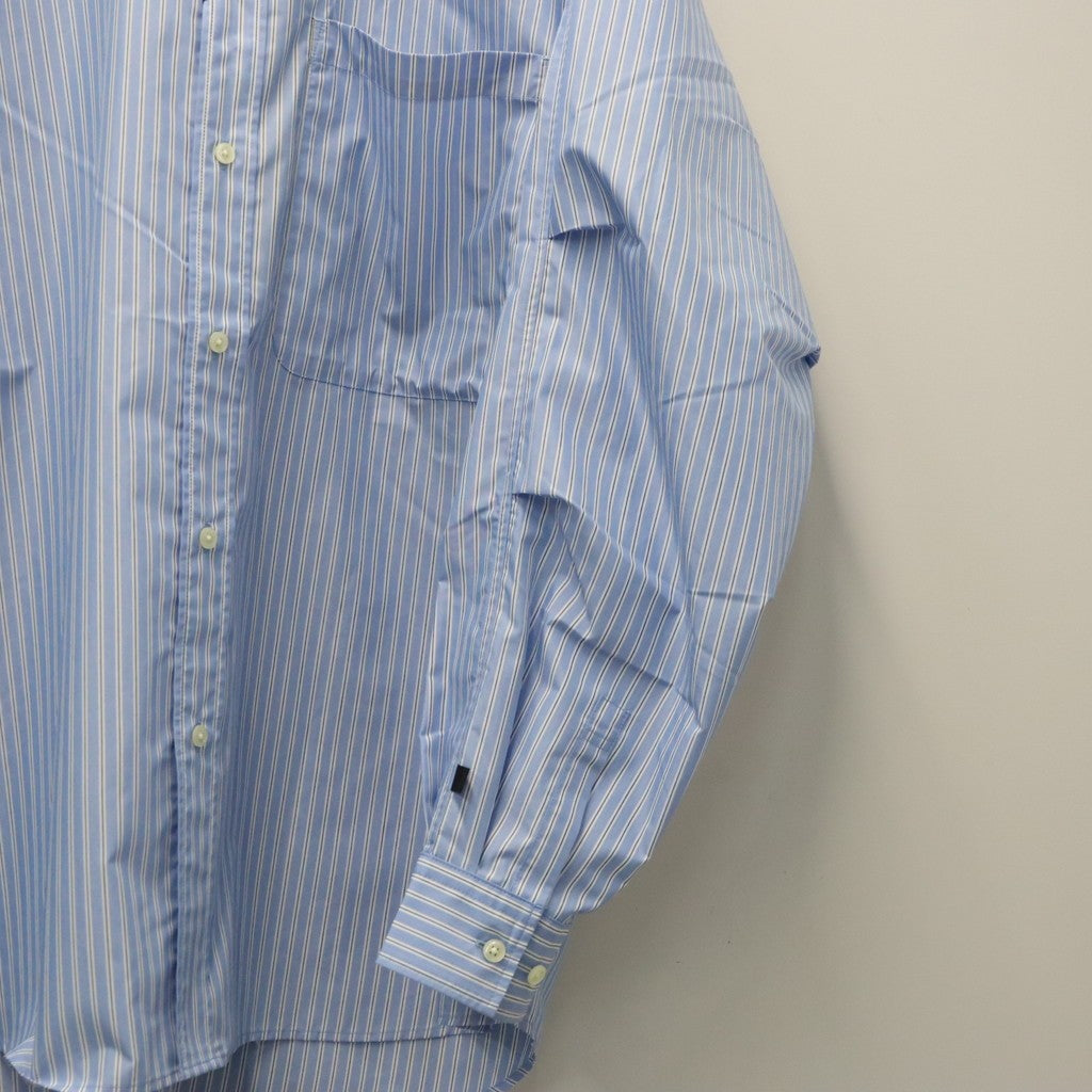 TECH REGULAR COLLAR SHIRT L/S STRIPE #SAX [BE-83026W]
