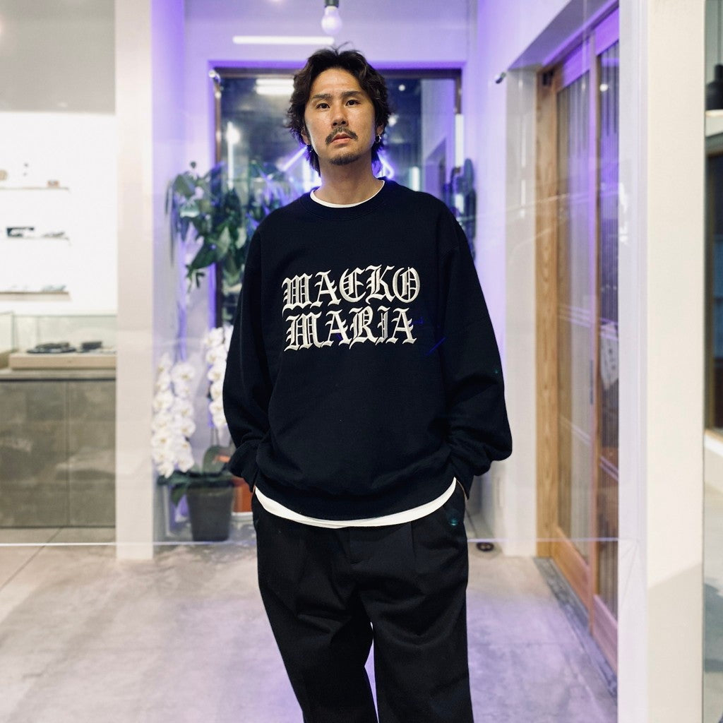 HEAVY WEIGHT CREW NECK SWEAT SHIRT #BLACK [25FW-WMC-SS05]_WACKO