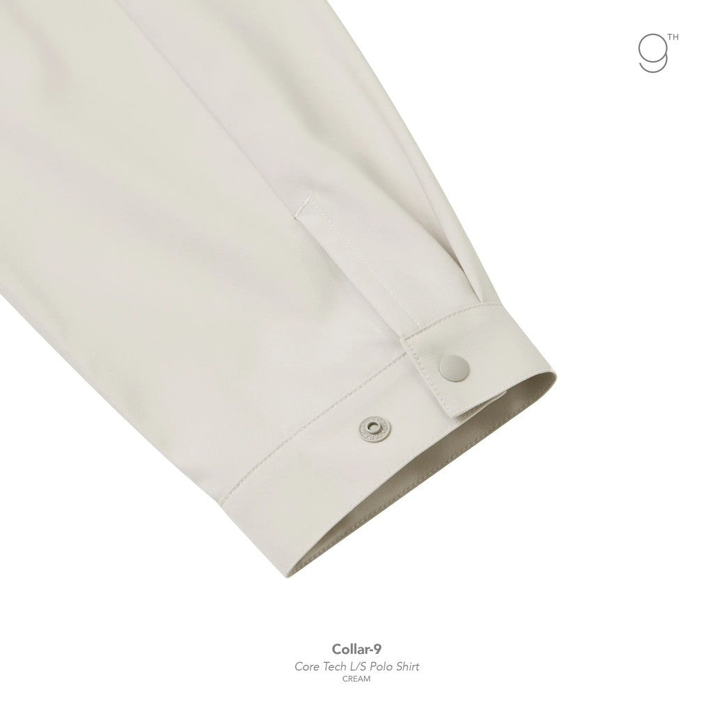 Collar-9 Core Tech 長袖 Polo 衫 #奶油色 [GOOPI-25AW-OCT-03]