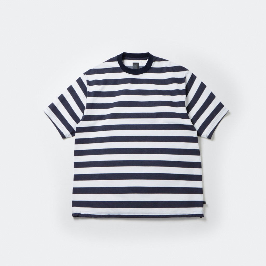 TECH DRAWSTRING BORDER S/S TEE #WHITE/NAVY [BE-36024]