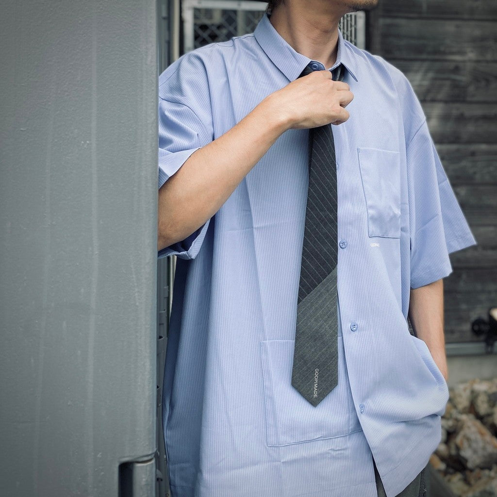 "MA-T7" 條紋 x 條紋混搭領帶 #MIXED GRAY [GOOPI-25SS-JUN-03]
