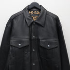 LEATHER TRUCKER JACKET ( TYPE-2 ) #BLACK [25FWE-WMO-BL02]