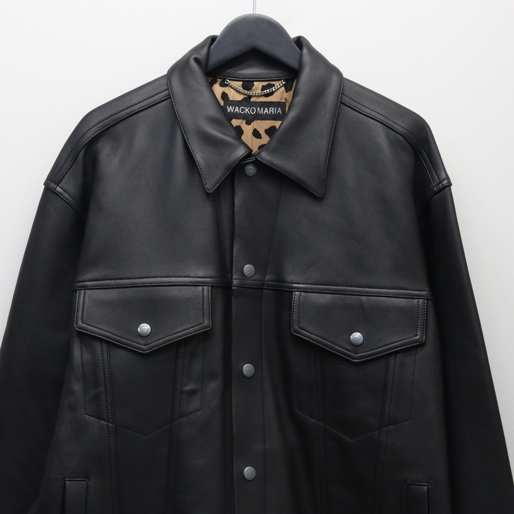 LEATHER TRUCKER JACKET ( TYPE-2 ) #BLACK [25FWE-WMO-BL02]