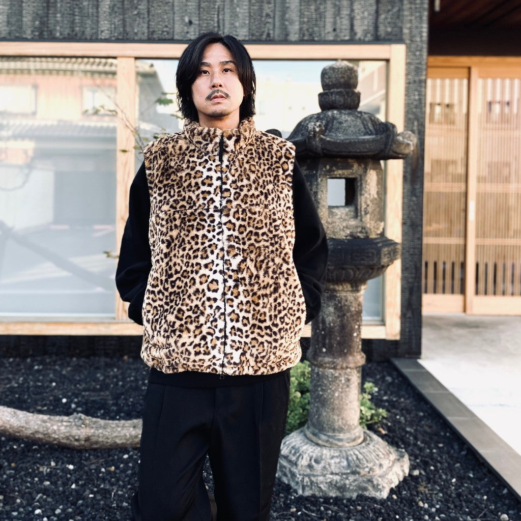 WILD THINGS | LEOPARD FUR HAPPY VEST ( TYPE-1 ) #BEIGE [26FW-WMO-WT05]