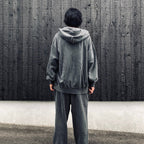 WASHED MIDDLE WEIGHT FULL ZIP HOODED SWEAT SHIRT #GRAY [26FWE-WMC-SS01]