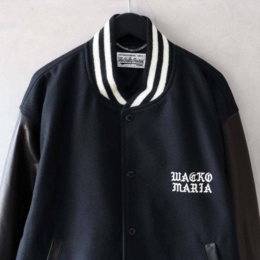 LEATHER VARSITY JACKET -B- -TYPE 2- #BLACK [24SS-WMO-BL10]