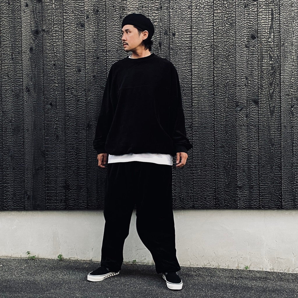 VELOUR L/S CREW #Black [FW26-SW03]