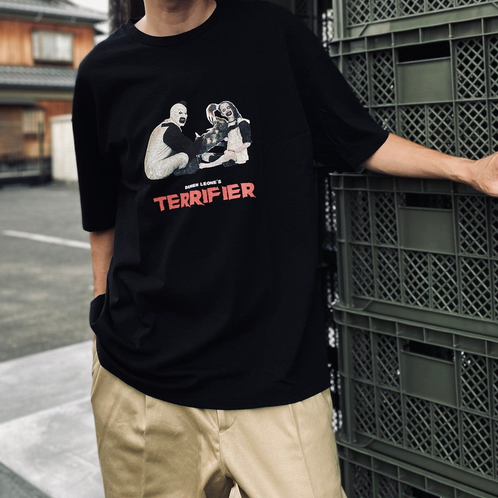 TERRIFIER | WASHED HEAVY WEIGHT CREW NECK T-SHIRT ( TYPE-3 ) #BLACK [TERRIFIER-WM-WT03]