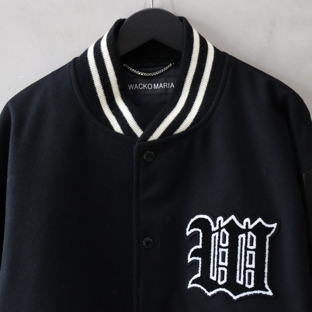 LEATHER VARSITY JACKET -B- (TYPE-2) #BLACK [24FW-WMO-BL16]
