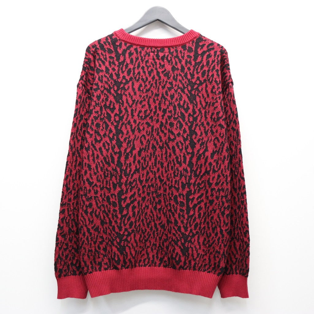 LEOPARD JACQUARD SWEATER ( TYPE-1 ) #RED [26SS-WMK-KN13]