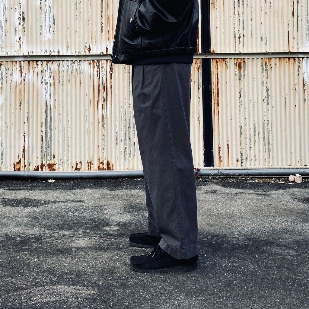 2TUCK WIDE CUT&SEW PANTS #GRAY [AY-1027]
