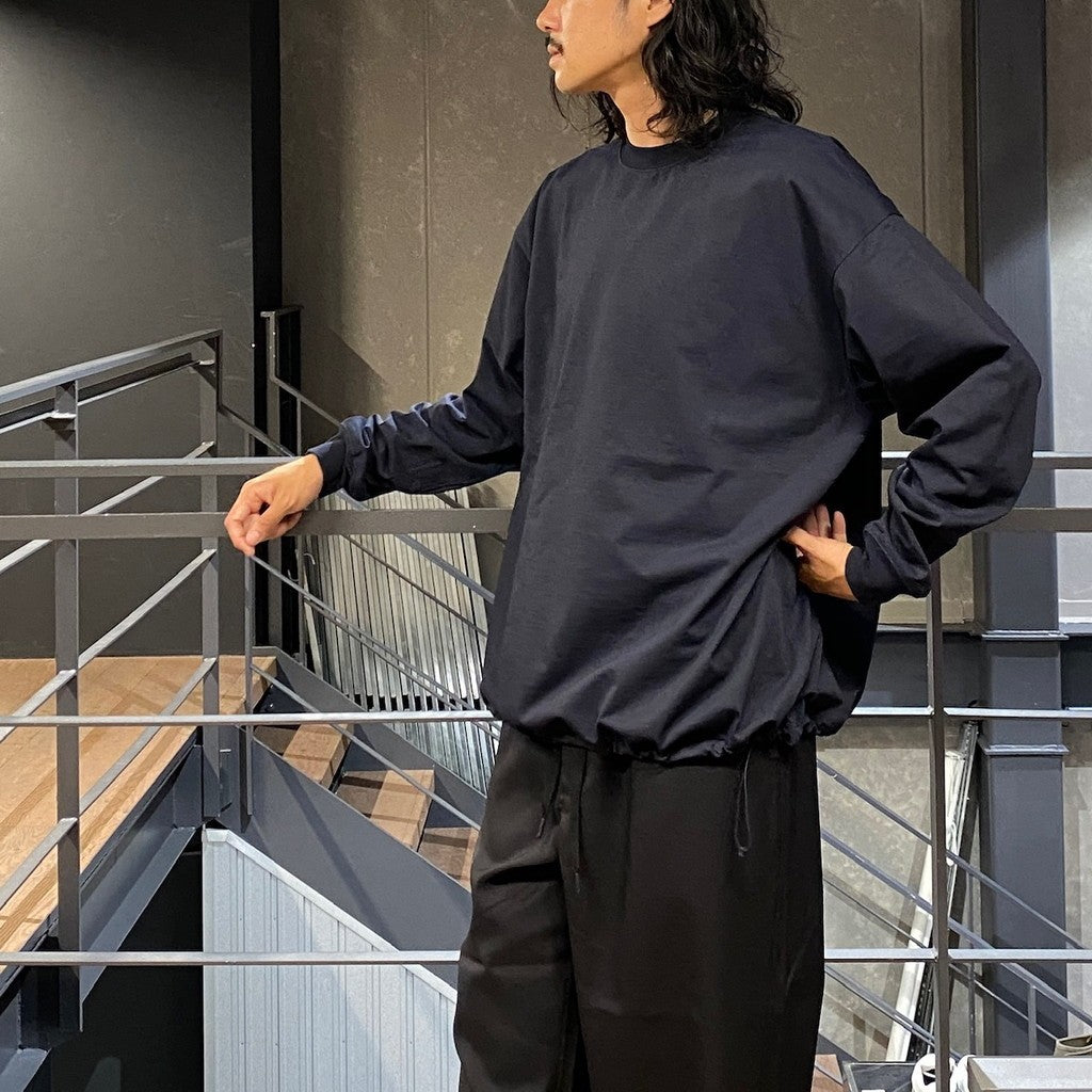 TECH CREW NECK TEE L/S #NAVY [BE-31024W]