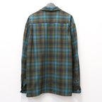 PENDLETON | WOOL OMBRE CHECK OPEN COLLAR SHIRT L/S ( TYPE-1 ) #BROWN / BLUE [26FW-WMS-PE01]