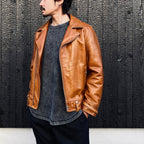 DOUBLE RIDERS LEATHER JACKET (TYPE-1) #BROWN [24FW-WMO-BL03]