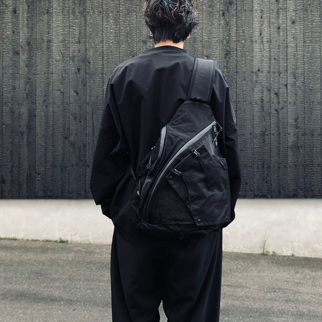 TEXTURED TWILL 3 POINTS SLINGER BAG #BLACK [FTT36261B0004]