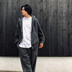 WASHED MIDDLE WEIGHT FULL ZIP HOODED SWEAT SHIRT #GRAY [26FWE-WMC-SS01]
