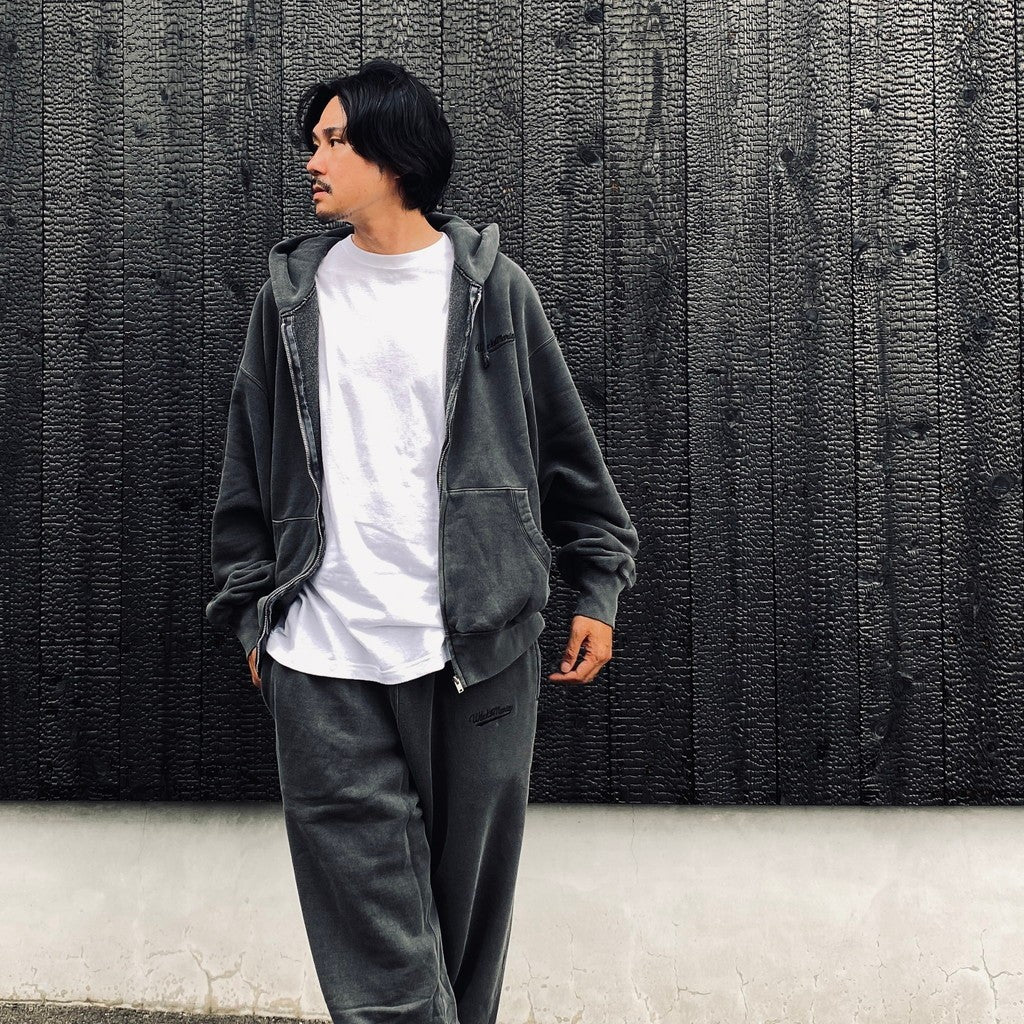 WASHED MIDDLE WEIGHT FULL ZIP HOODED SWEAT SHIRT #GRAY [26FWE-WMC-SS01]