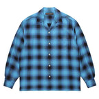 OMBRE CHECK OPEN COLLAR SHIRT L/S ( TYPE-5 ) #BLUE [26FW-WMS-OC08]