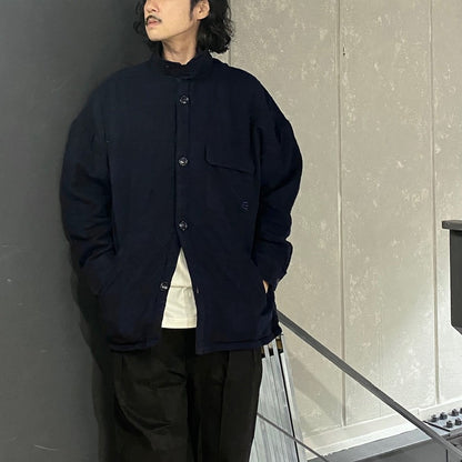 SHAO PLAID FLEECE JACKET #NAVY [24FW-JK08]