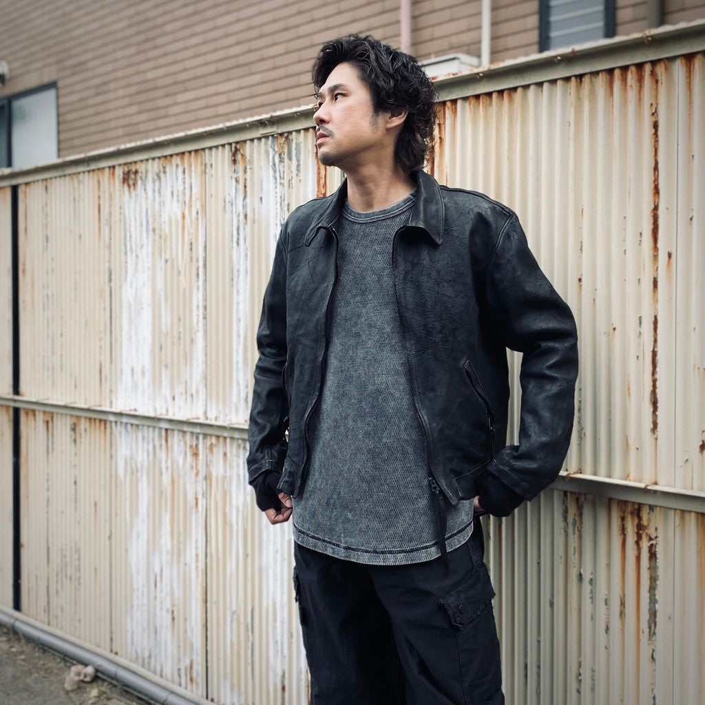 Skin Jacket (VEGETABLE TANNING PIG LEATHER) #BLACK [M-P2-LW1]