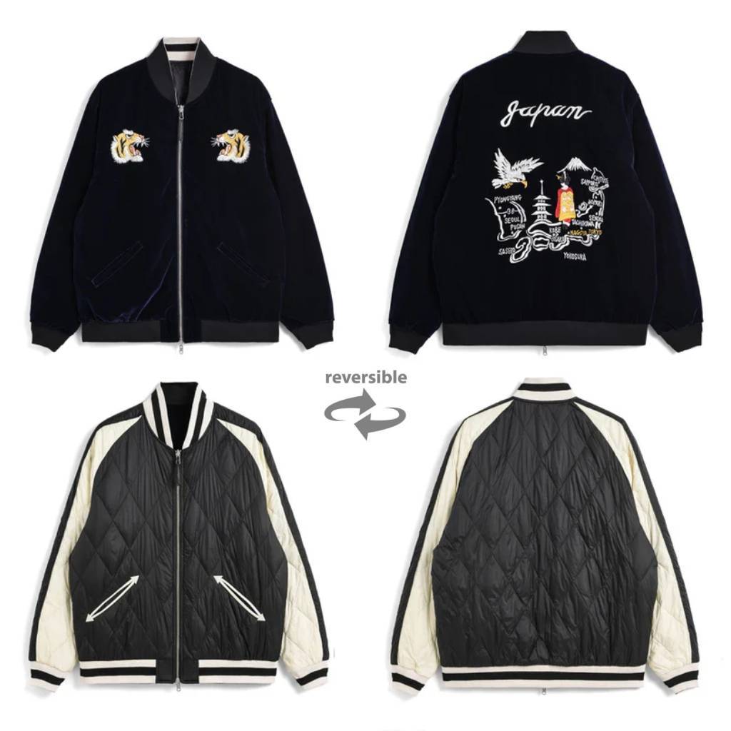 REVERSIBLE 「SKAJAN」 DOWN JACKET #D.NAVY×BK [TAION-JK04JS]