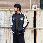 REVERSIBLE 「SKAJAN」 DOWN JACKET #BK×OFF / BK×D.PURPLE [TAION-JK04JS-N1]