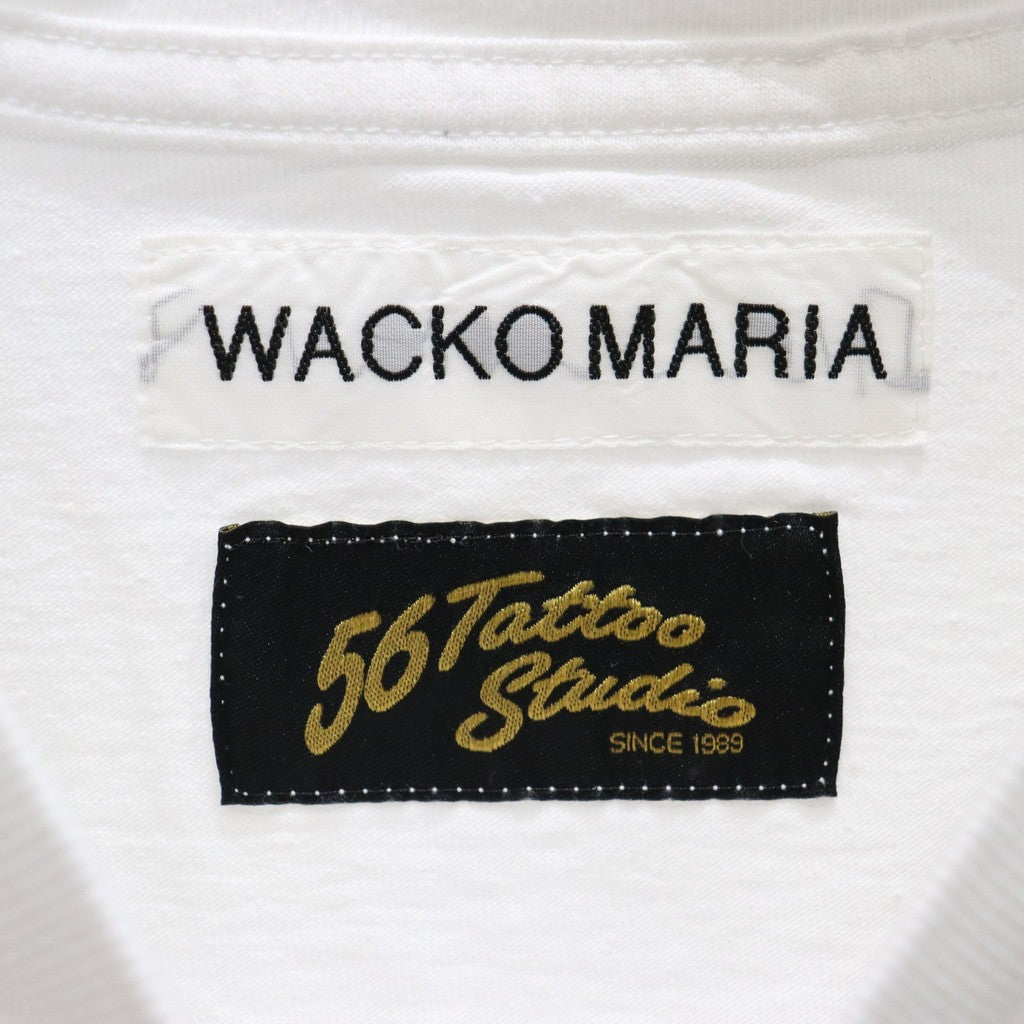 56 TATTOO STUDIO | WASHED HEAVY WEIGHT CREW NECK LONG SLEEVE T-SHIRT #WHITE [56TS-WM-LT03]