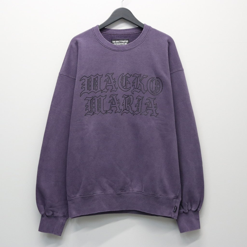 WASHED MIDDLE WEIGHT CREW NECK SWEAT SHIRT #PURPLE [26SS-WMC-SS06]