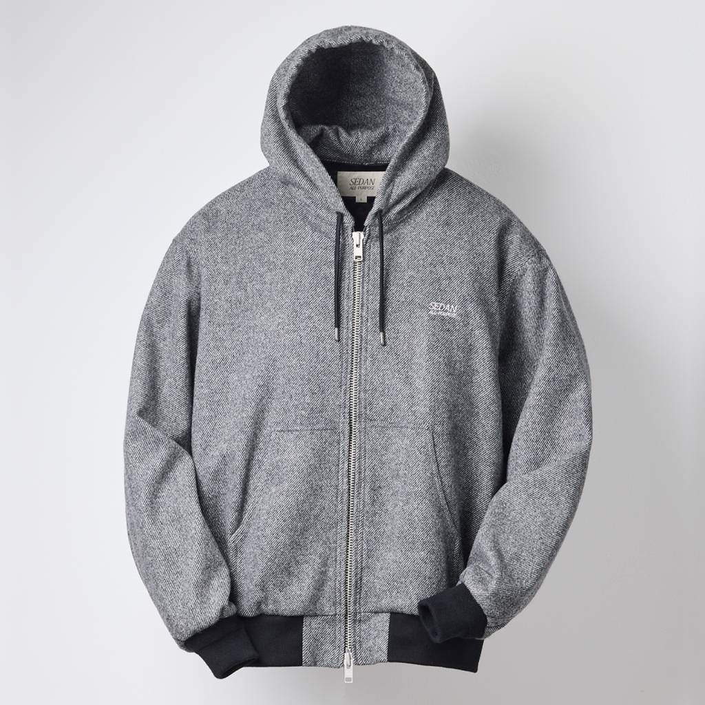 Tweed Hooded Active Jacket #Grey [SD26F-JK02]