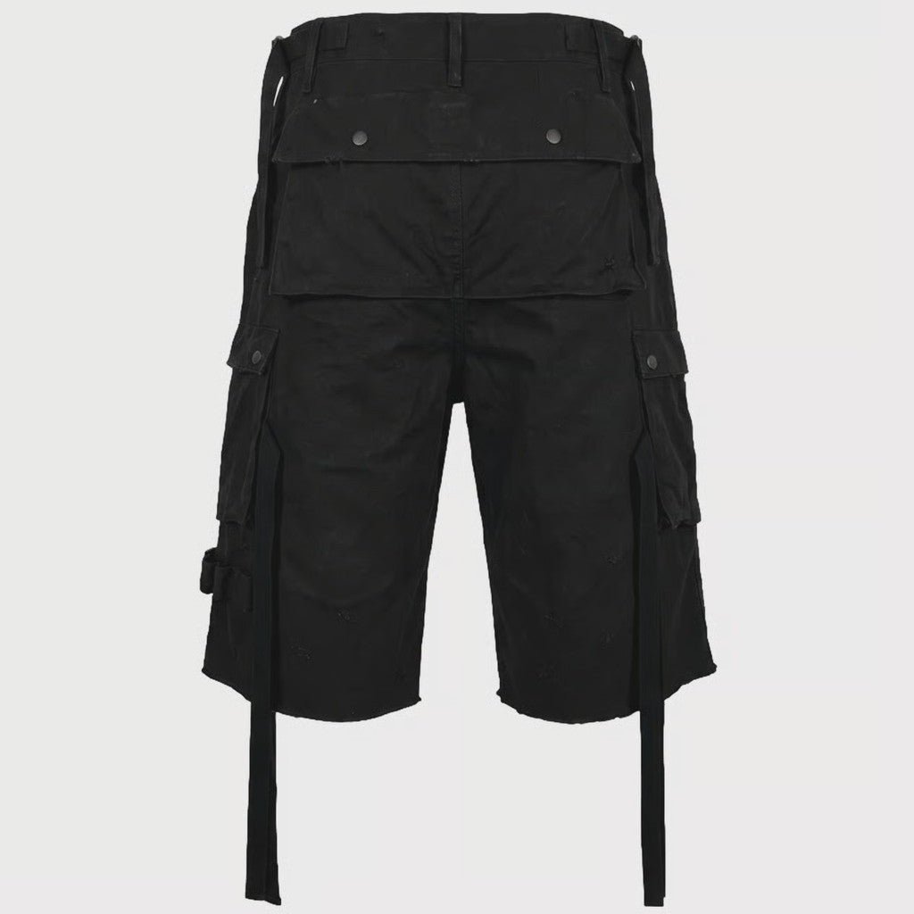 Heavy Cargo Short With Damaged(AGED CANVAS) #BLACK [M-P3-PT10]