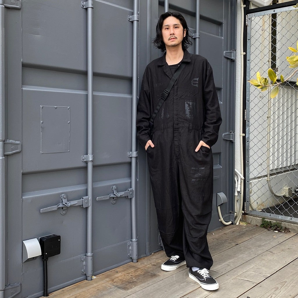 大麻連身褲 #黑色 [24SS-B04]