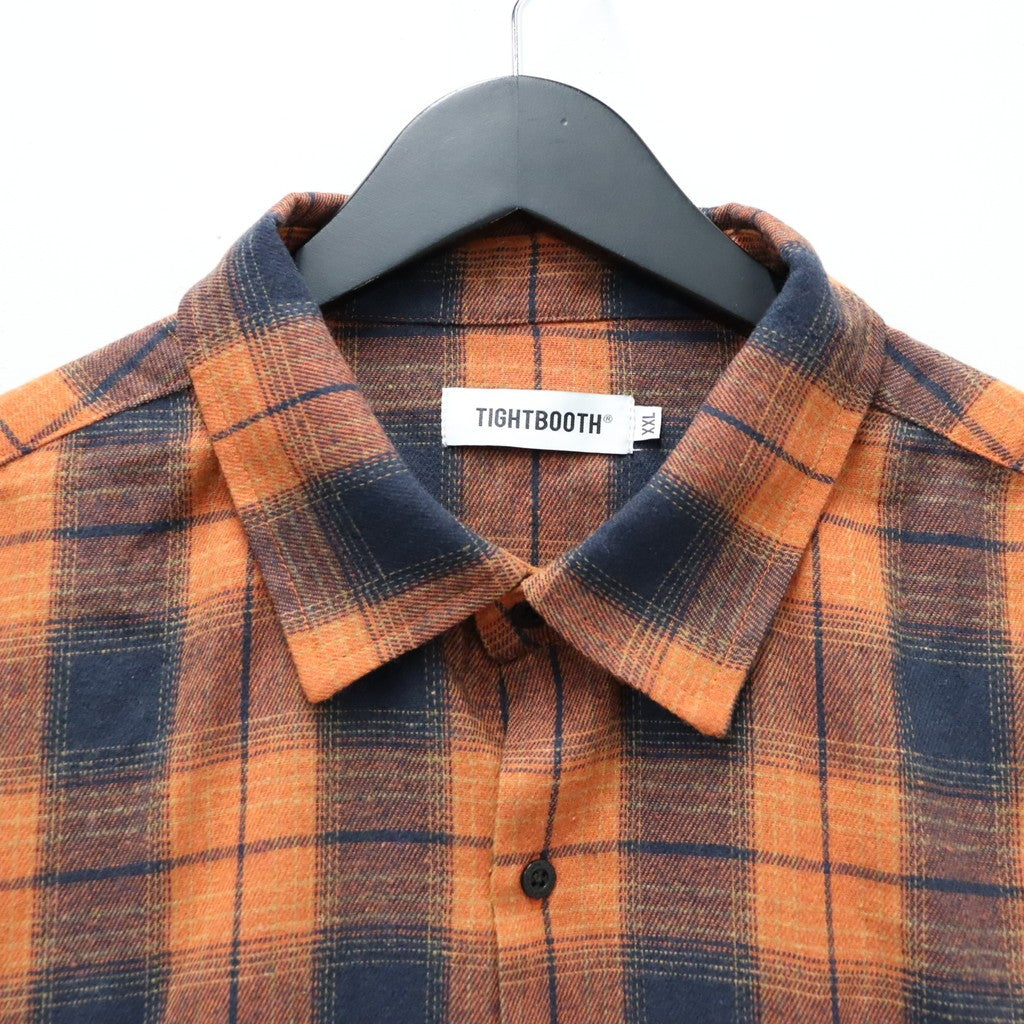 PLAID FLANNEL L/S SHIRT #Navy x Orange [FW26-S02]