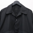 TECH SPORTS OPEN COLLAR SHIRT L/S SOLID #BLACK [BE-82026W]