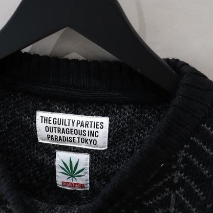 HIGHTIMES | CREW NECK SWEATER #BLACK [HIGHTIMES-WM-KN05]