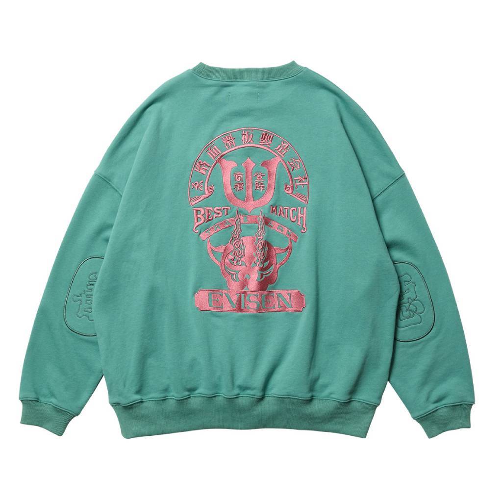 TIGER MATCH EMBLEM CREW SWEAT #Turquoise [25FW_SW04]