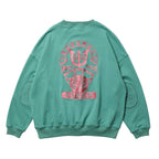 TIGER MATCH EMBLEM CREW SWEAT #Turquoise [25FW_SW04]