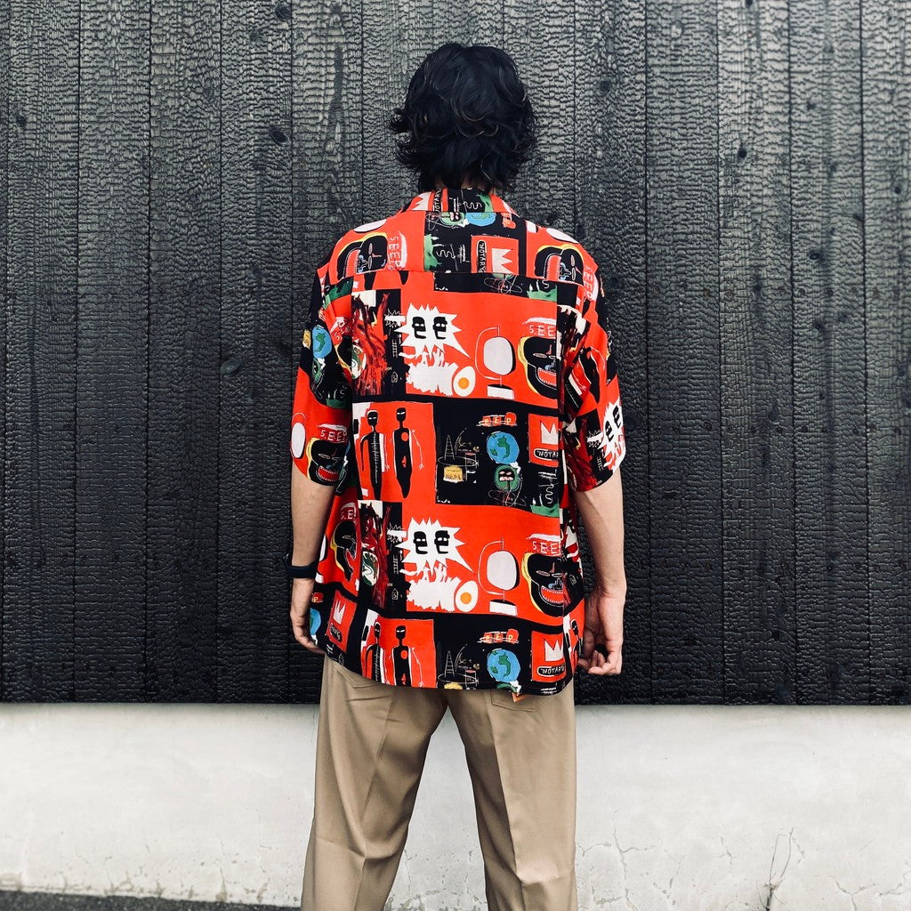 JEAN-MICHEL BASQUIAT | S/S HAWAIIAN SHIRT ( TYPE-2 ) #ONE [BASQUIAT-WM-HI26]