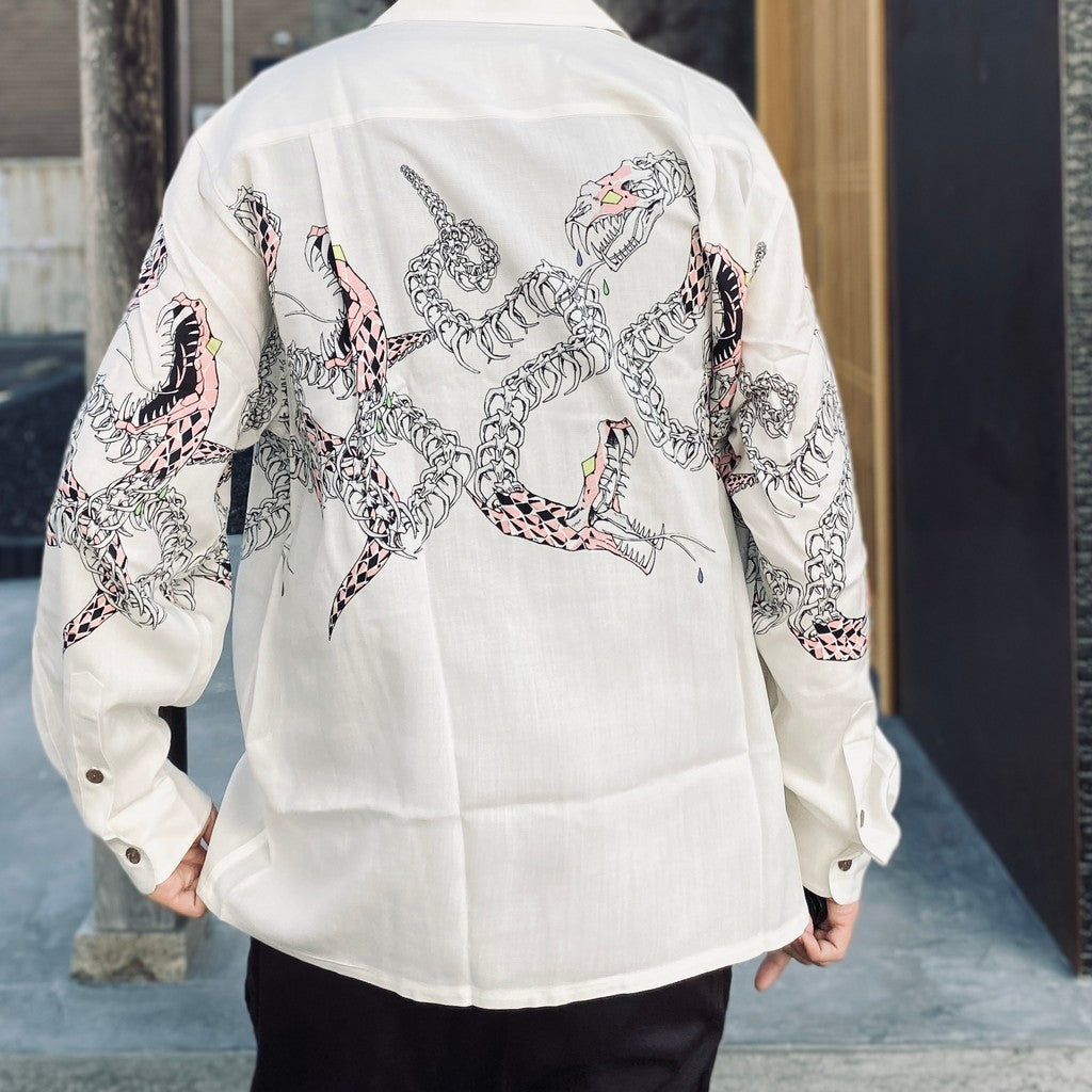 ワコマリア　XL HAWAIIAN SHIRT L/S ( TYPE-4 ) #WHITE [25FW-WMS-HI04] – cocorozashi