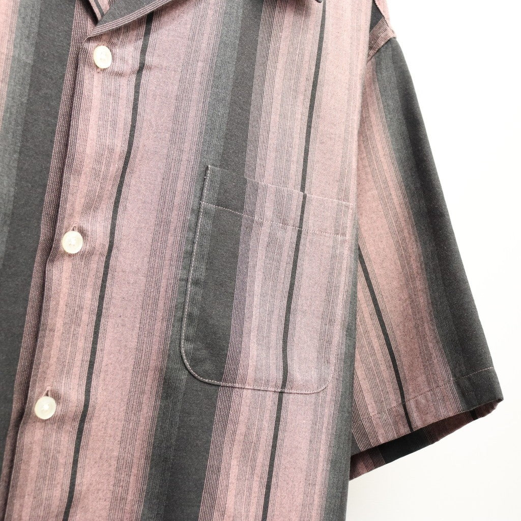 OMBRE STRIPED OPEN COLLAR SHIRT S/S #PINK [26SS-WMS-OC12]
