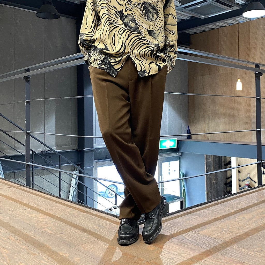 褶襉長褲 #棕色 [24FWE-WMP-TR01]