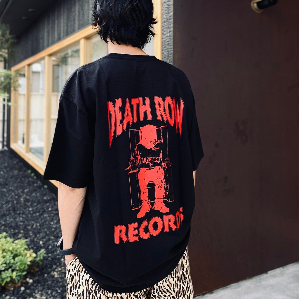 DEATH ROW RECORDS | WASHED HEAVY WEIGHT CREW NECK T-SHIRT #BLACK [DEATHROW-WM-WT02]