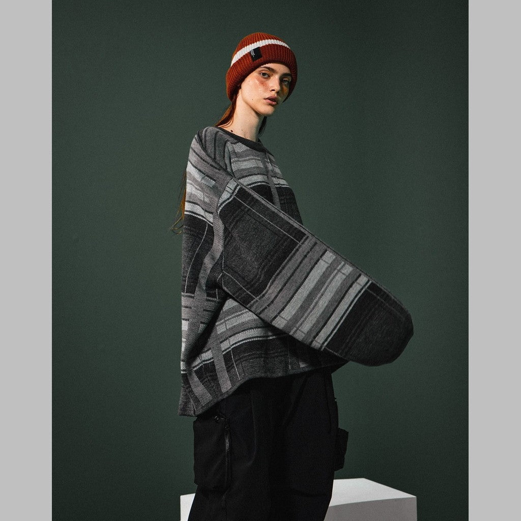 "8SE-01K" MEGA 型格紋針織毛衣 #MIX [GOOPI-24AW-NOV-03]