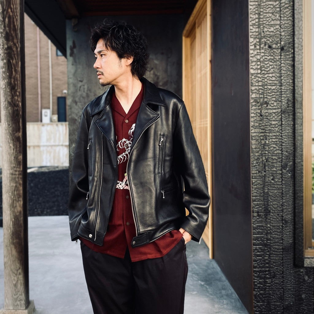 DOUBLE RIDERS LEATHER JACKET ( TYPE-2 ) #BLACK [25FW-WMO-BL03]
