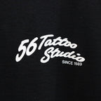 56 TATTOO STUDIO | WASHED HEAVY WEIGHT CREW NECK T-SHIRT #BLACK [56TS-WM-WT01]