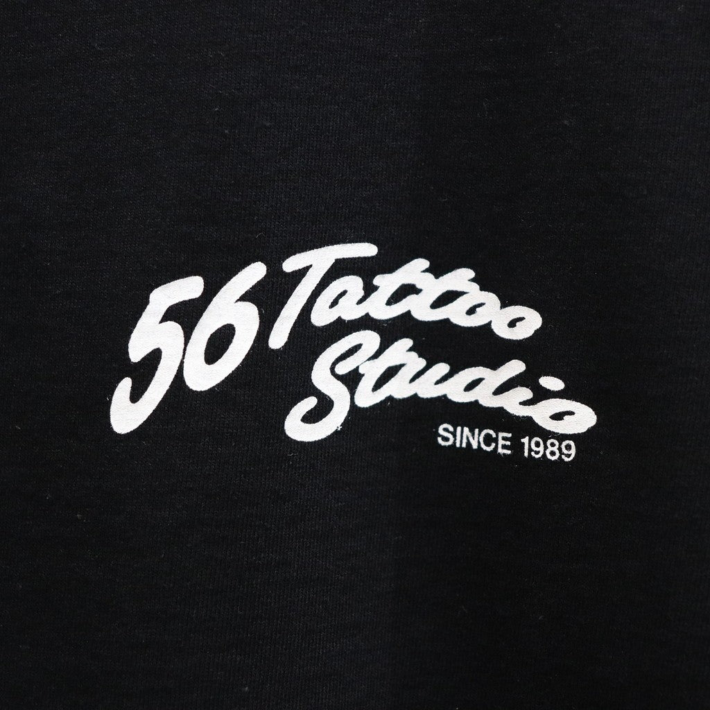 56 TATTOO STUDIO | WASHED HEAVY WEIGHT CREW NECK T-SHIRT #BLACK [56TS-WM-WT01]